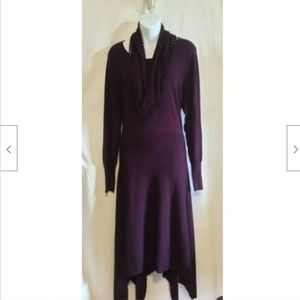NWT Nina Leonard Dress sz XL Dark Eggplant Sweater